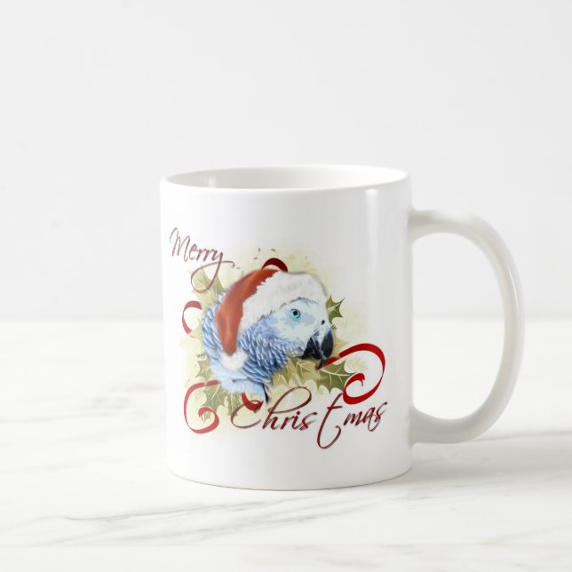 Afrikanisches Grau-Papageien-WeihnachtsTassen Kaffeetasse (Rechts)