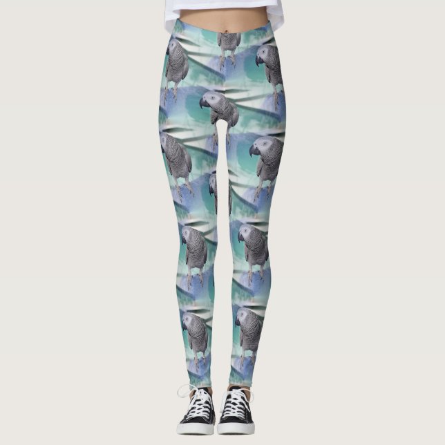 Afrikanisches Grau-Pool-Party Leggings (Vorderseite)