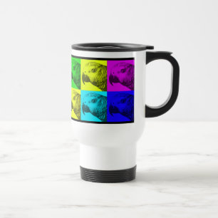 Afrikanisches Grau-Pop-Kunst-Reise-Tasse Reisebecher