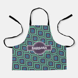 Afrikanisches Green Blue Minimal Muster Schürze