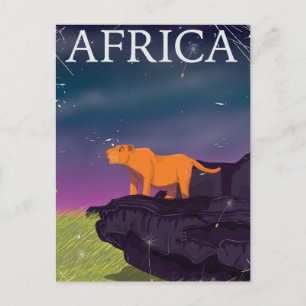 Afrikanisches Großkatzen-Vintage-Plakat Postkarte