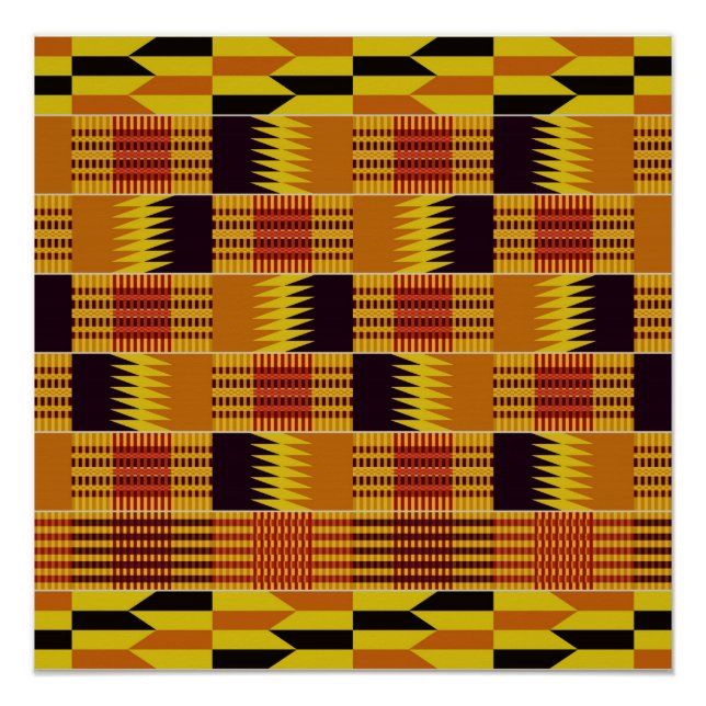 afrikanisches Kente-Ceremonial-Muster Poster (Vorderseite)