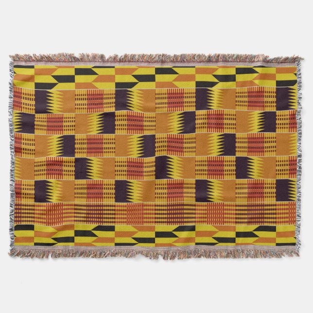 afrikanisches Kente Pattern Ceremonial Textil Decke (Vorderseite)