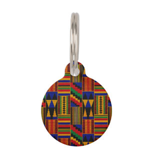 Afrikanisches Kente-Stoffmuster im Stil Haustiermarke