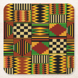 Afrikanisches königliches Kente-Stoffdesign Rechteckiger Pappuntersetzer