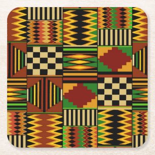 Afrikanisches königliches Kente-Stoffdesign Rechteckiger Pappuntersetzer