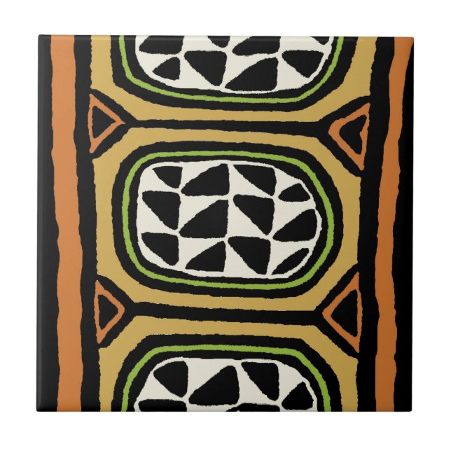 Afrikanisches Kuba-Textildesign Fliese (Vorderseite)