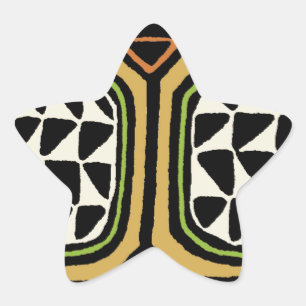 Afrikanisches Kuba-Textildesign Stern-Aufkleber
