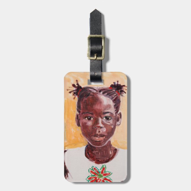 Afrikanisches Mädchen Gepäckanhänger (Vorderseite vertikal)
