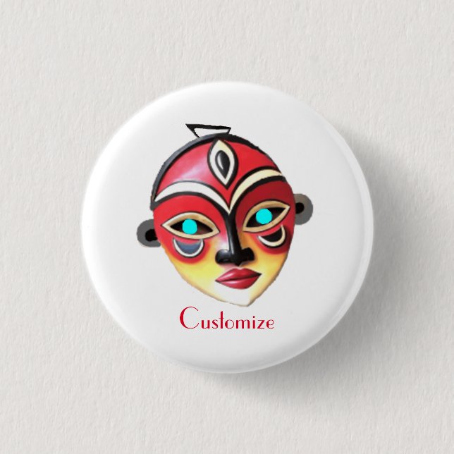 Afrikanisches Mädchen Gesichtsmaske Thunder_Cove  Button (Vorderseite)
