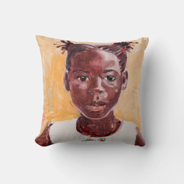 Afrikanisches Mädchen Kissen (Vorderseite)