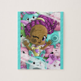 Afrikanisches Mädchen und Bunnies