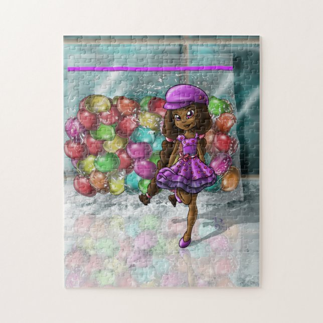 Afrikanisches Mädchen und Jellybeans (Vertikal)