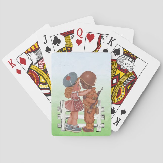 Afrikanisches Mädchen und Junge Soldat Spielkarten (Rückseite)