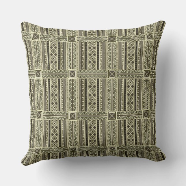 Afrikanisches Mali-Muster Throw-Pillow VII Kissen (Rückseite)