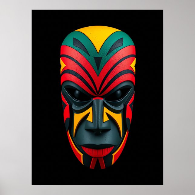 Afrikanisches Maskenposter Poster (Vorne)