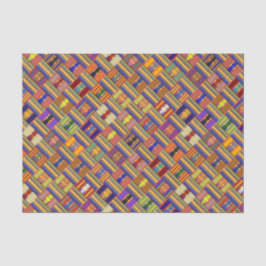 Afrikanisches mehrfarbiges Glas Kente K45 geklebt Seidenpapier