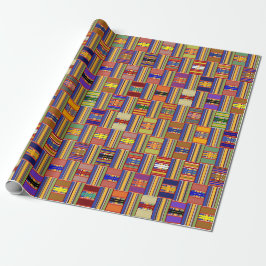 Afrikanisches mehrfarbiges Glas Kente K45 Geschenkpapier