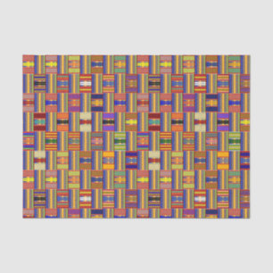 Afrikanisches mehrfarbiges Glas Kente K45 Seidenpapier