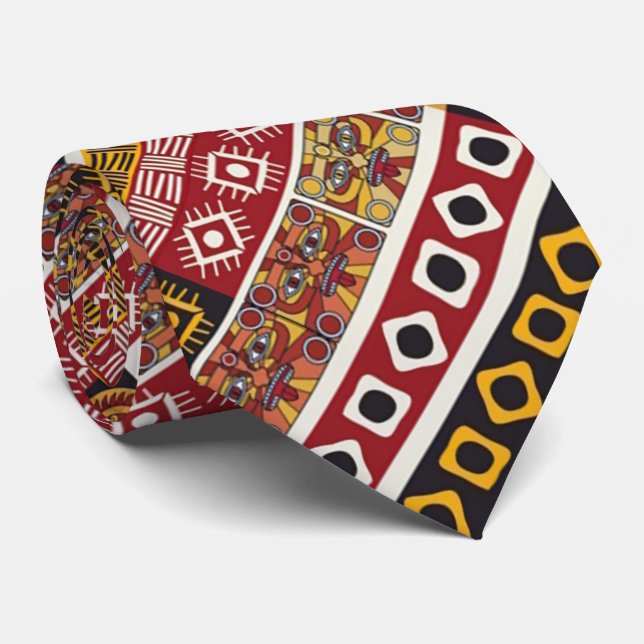 Afrikanisches Motiv-bunter dekorativer Krawatte (Gerollt)
