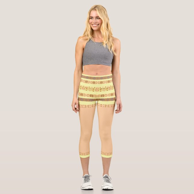 afrikanisches Motiv Capri Leggings (Vorderseite)