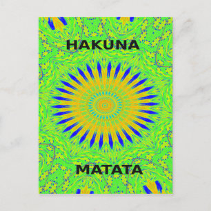 Afrikanisches Motivdesign in grünem und goldenem K Postkarte