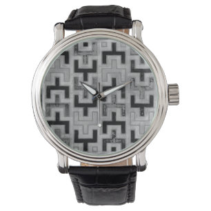 Afrikanisches Mudcloth Textil mit geometrischen Mu Armbanduhr