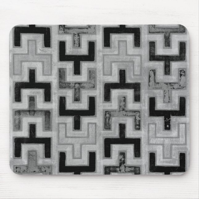 Afrikanisches Mudcloth Textil mit geometrischen Mu Mousepad (Vorne)