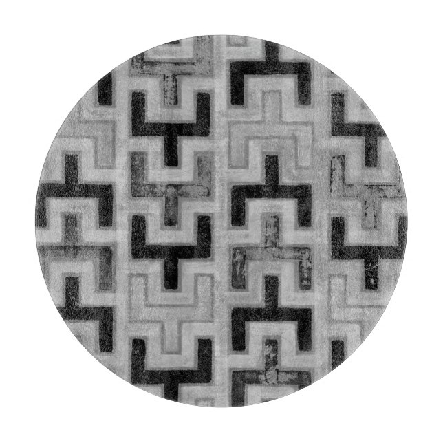 Afrikanisches Mudcloth Textil mit geometrischen Mu Schneidebrett (Vorderseite)