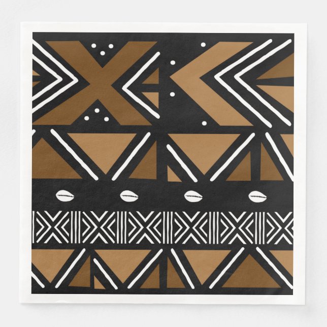 Afrikanisches Mudtuch gedruckt Napkin Serviette (Vorderseite)