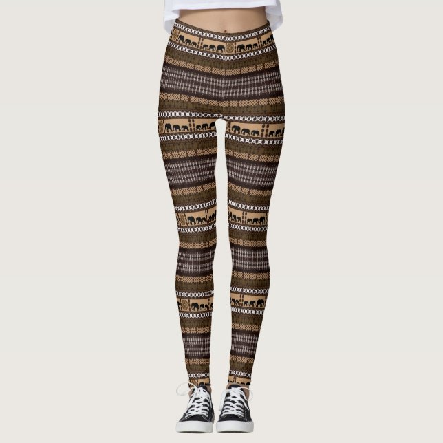 Afrikanisches Muster für ethnisches Drucken Leggings (Vorderseite)