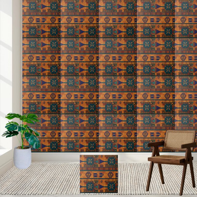 Afrikanisches Muster für Reisende Fliese (Global Traveler African Geometric Pattern Tile)