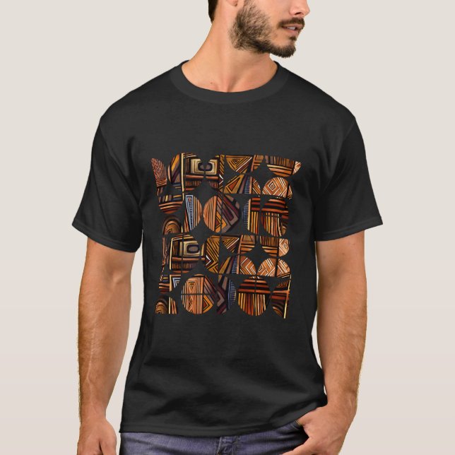 Afrikanisches Muster Geometric Circle Style Afroce T-Shirt (Vorderseite)