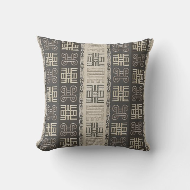 afrikanisches Muster mit Adinkra simbols Kissen Für Draußen (Vorderseite)
