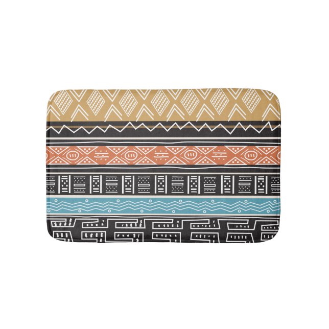 Afrikanisches Muster Mix Bath Mat Badematte (Vorderseite)