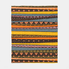 Afrikanisches Muster Mix Fleecedecke