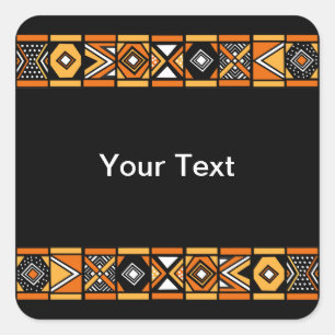 afrikanisches Muster Quadratischer Aufkleber