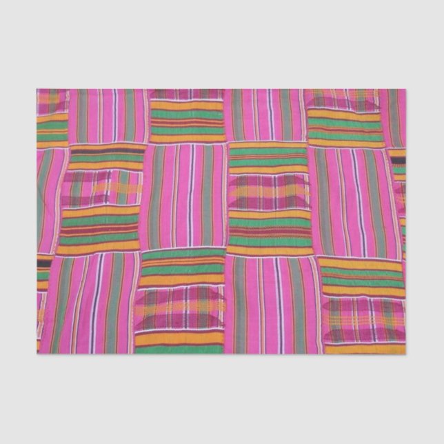 Afrikanisches Muster rosa Gewebe Seidenpapier (Vorderseite)