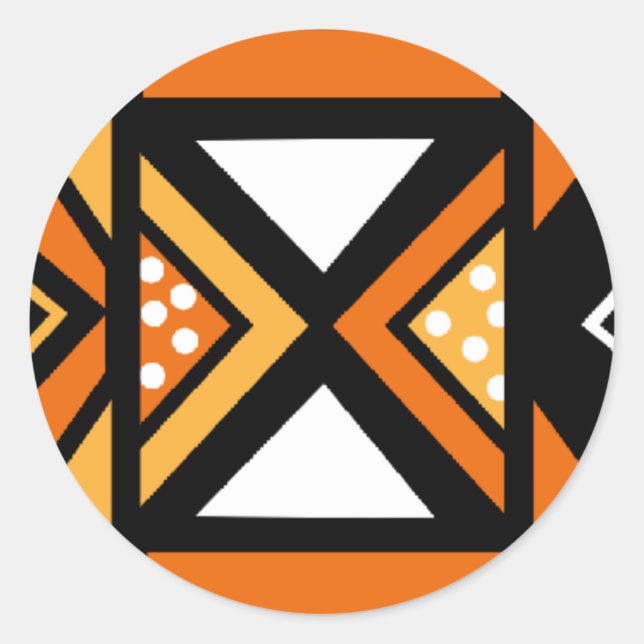 afrikanisches Muster Runder Aufkleber (Vorderseite)