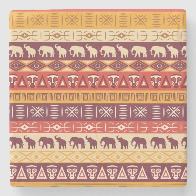 Afrikanisches Muster Steinuntersetzer (Vorderseite)