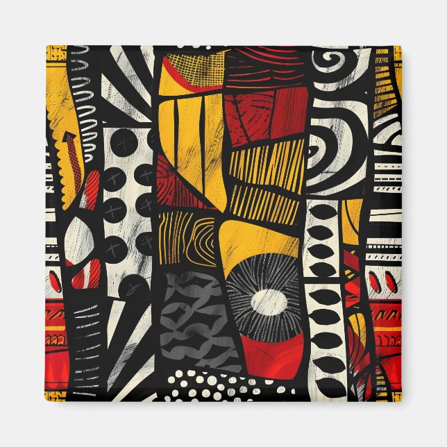 Afrikanisches Mustermagnet Magnet (Vorne)