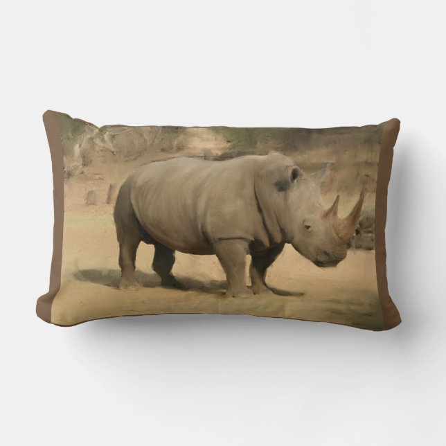 Afrikanisches Nashorn Lendenkissen (Vorderseite)