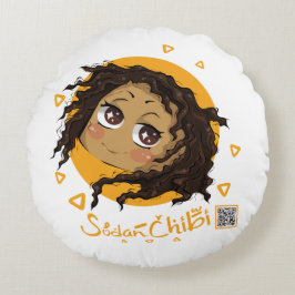 Afrikanisches niedliches Chibi Rundes Kissen