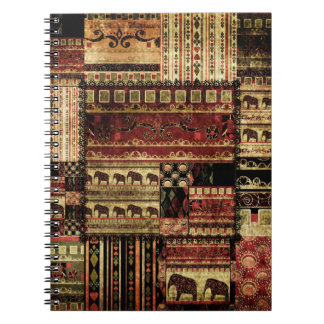 Afrikanisches Patchwork: Grunge-Druckhintergrund Notizblock