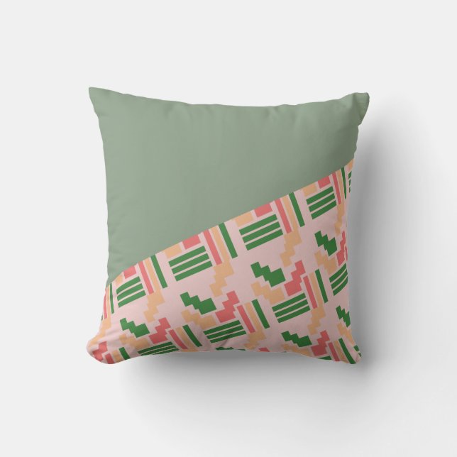 Afrikanisches Pink Sage Muster Mix Throw Kissen (Vorderseite)