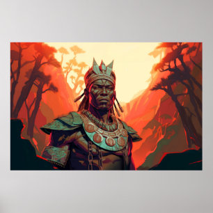 Afrikanisches Portrait für Charakterkrieger Poster