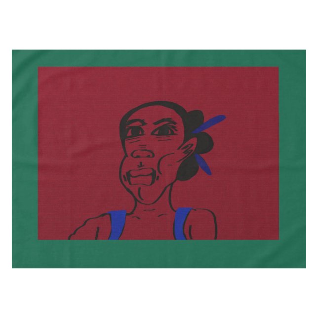 Afrikanisches Porträt Tischdecke (Vorderseite (Horizontal))