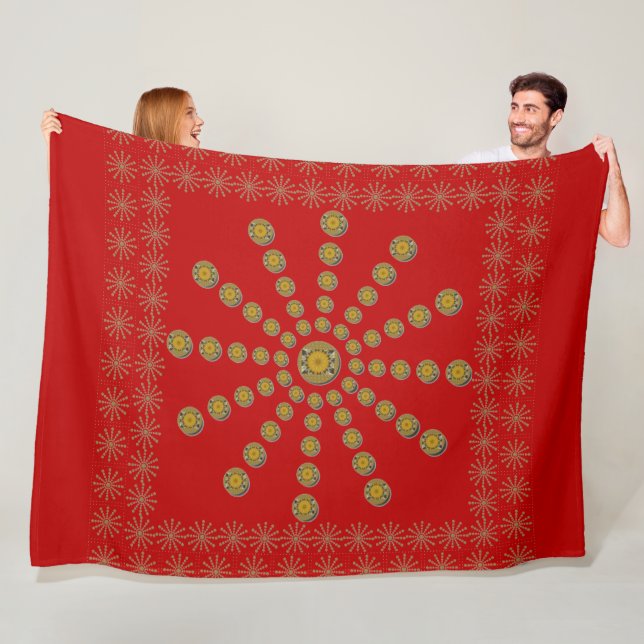 Afrikanisches Print Red Polka Dot Design Fleecedecke (Beispiel)