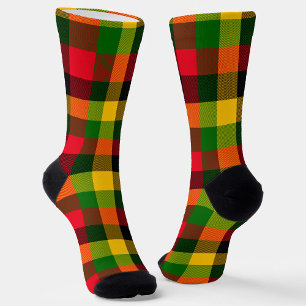 Afrikanisches Rasta-Reggae-Farben Kariertes Muster Socken