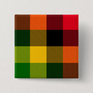 Afrikanisches Rasta-Reggae-Farben Karomuster Desig Button